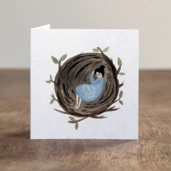 Asleep in a Nest Card