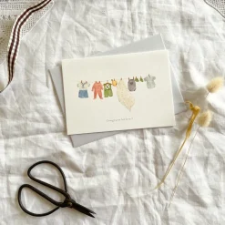 Baby clothes washing line card 'Congratulations'