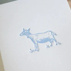 Cottontails handmade card - goat