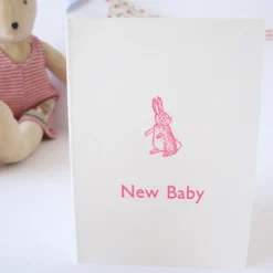 Cottontails New Baby card - pink