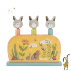 Moulin Roty Three Rabbits Wooden Pop-up Toy