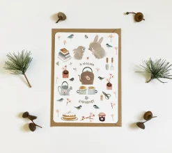 Postcard & Envelope - Bunny Teatime
