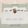 Postcard & Envelope - Mouse Family in Bed / Cosy Day