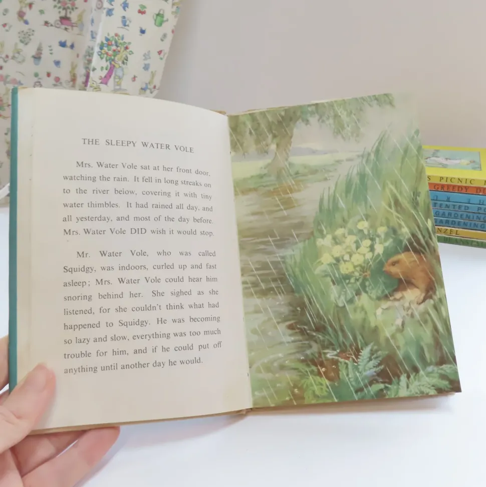 VINTAGE Ladybird book - The Sleepy Water Vole with DJ (late 1950s)